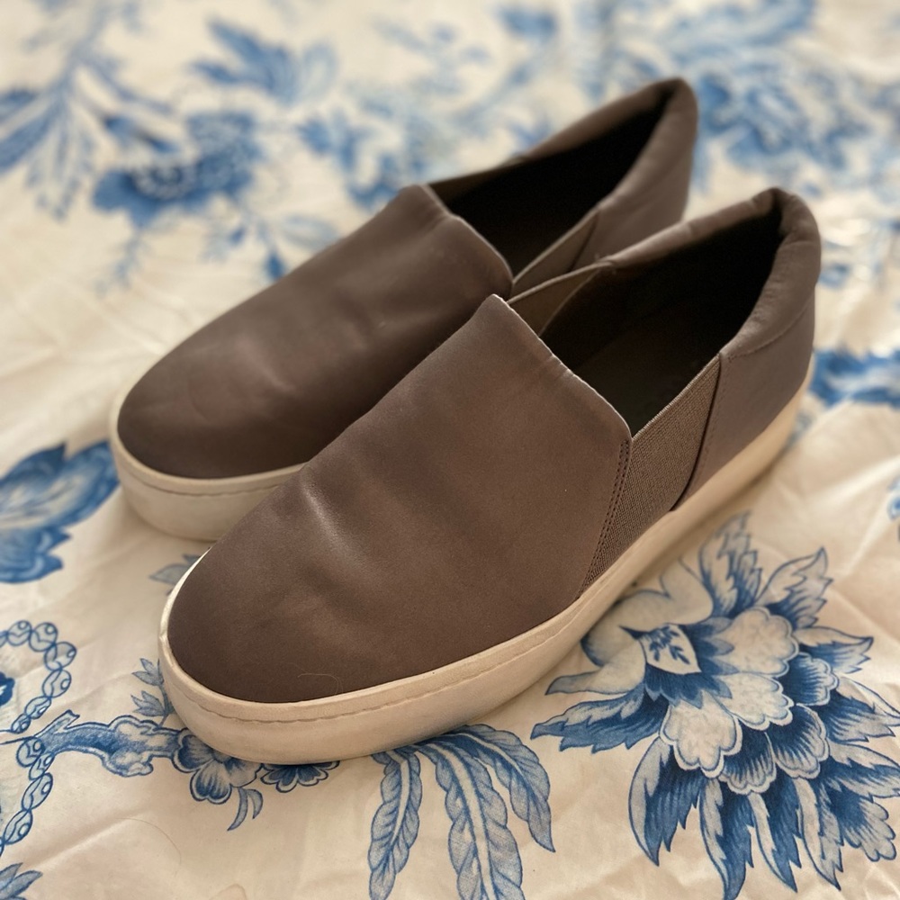 Vince Warren Silver Slip On Shoes
